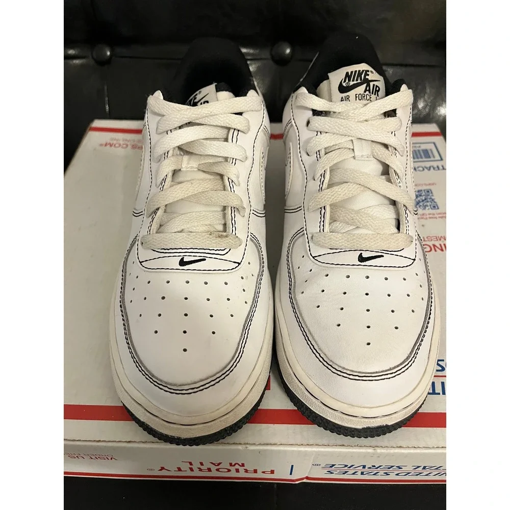 Nike Air Force 1 '07 GS White Black Contrast Stitch